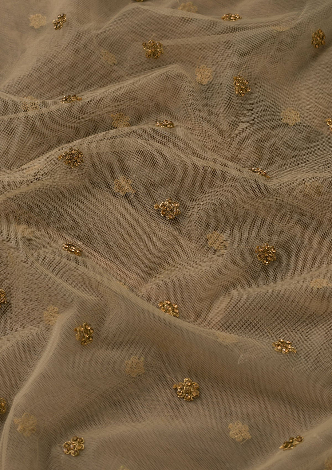 Gold Stonework Net Dupatta-Koskii