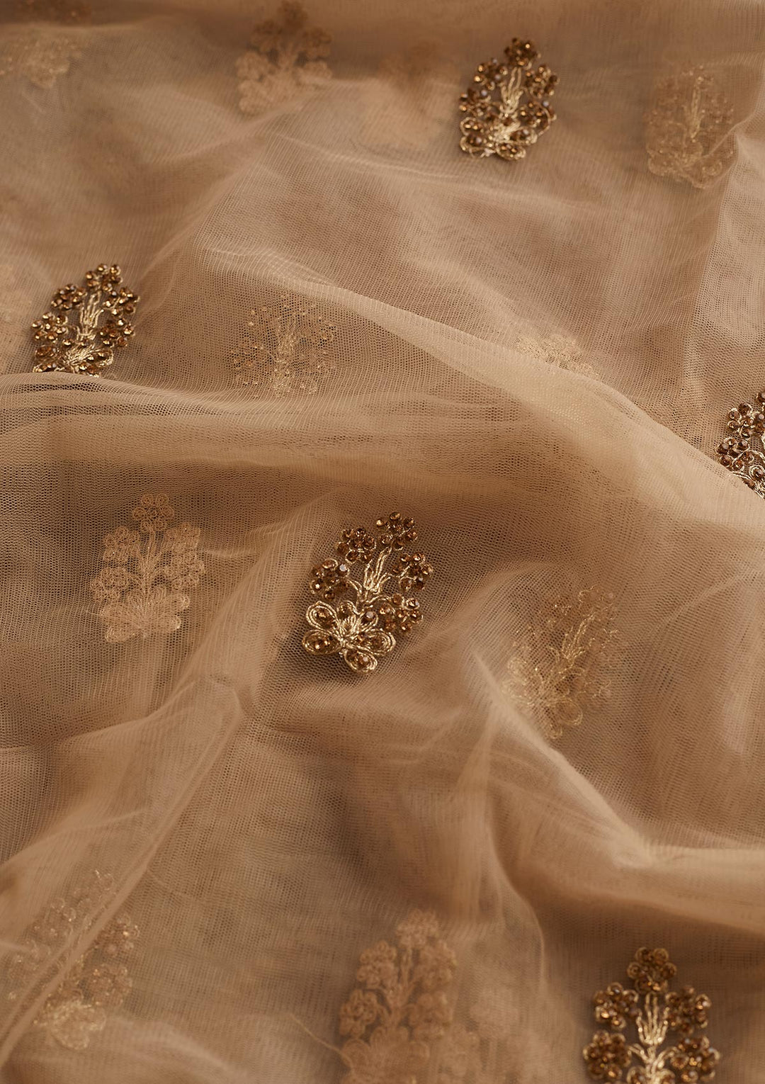 Gold Stonework Net Designer Dupatta - Koskii