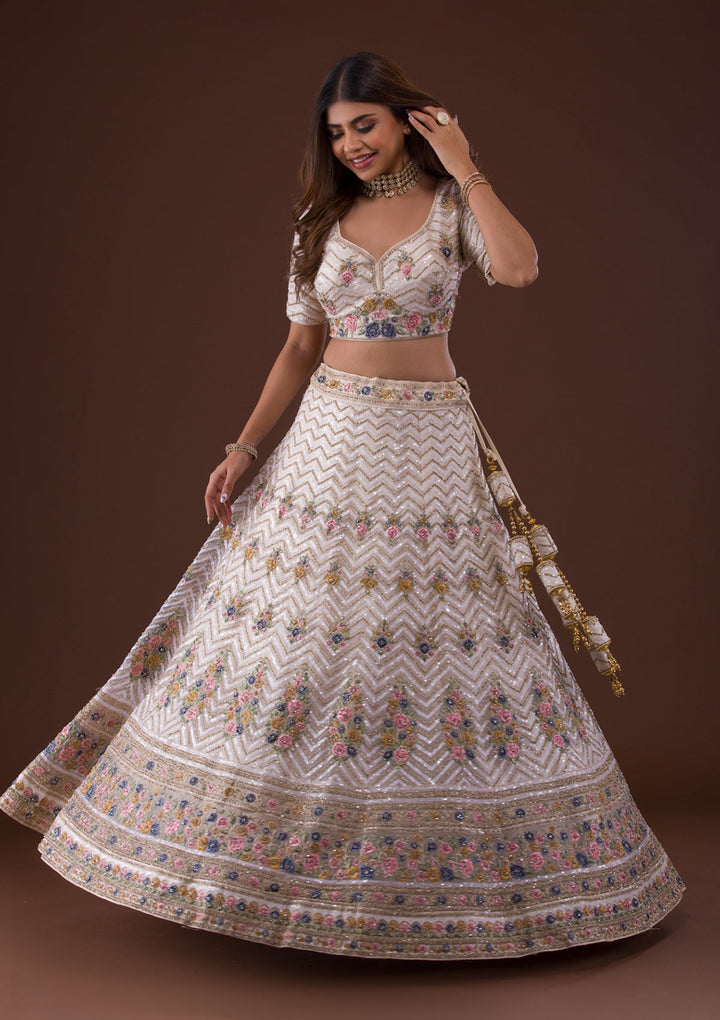 Gold Stonework Net Lehenga-Koskii