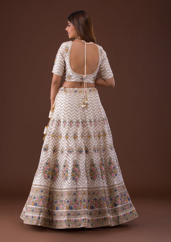Gold Stonework Net Lehenga-Koskii