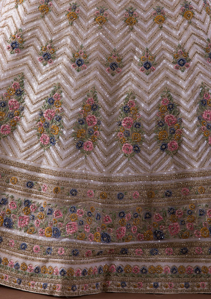 Gold Stonework Net Lehenga-Koskii