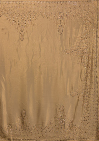 Gold Stonework Satin Saree-Koskii