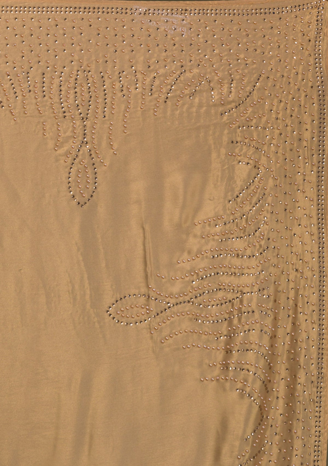 Gold Stonework Satin Saree-Koskii