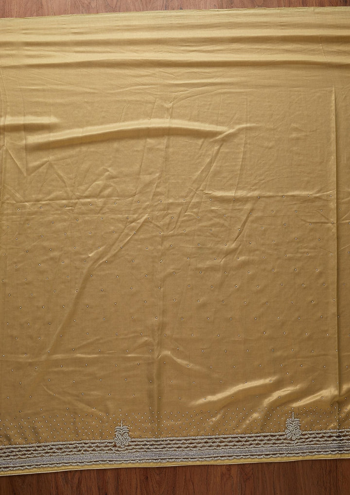 Gold Stonework Shimmer Designer Saree - koskii