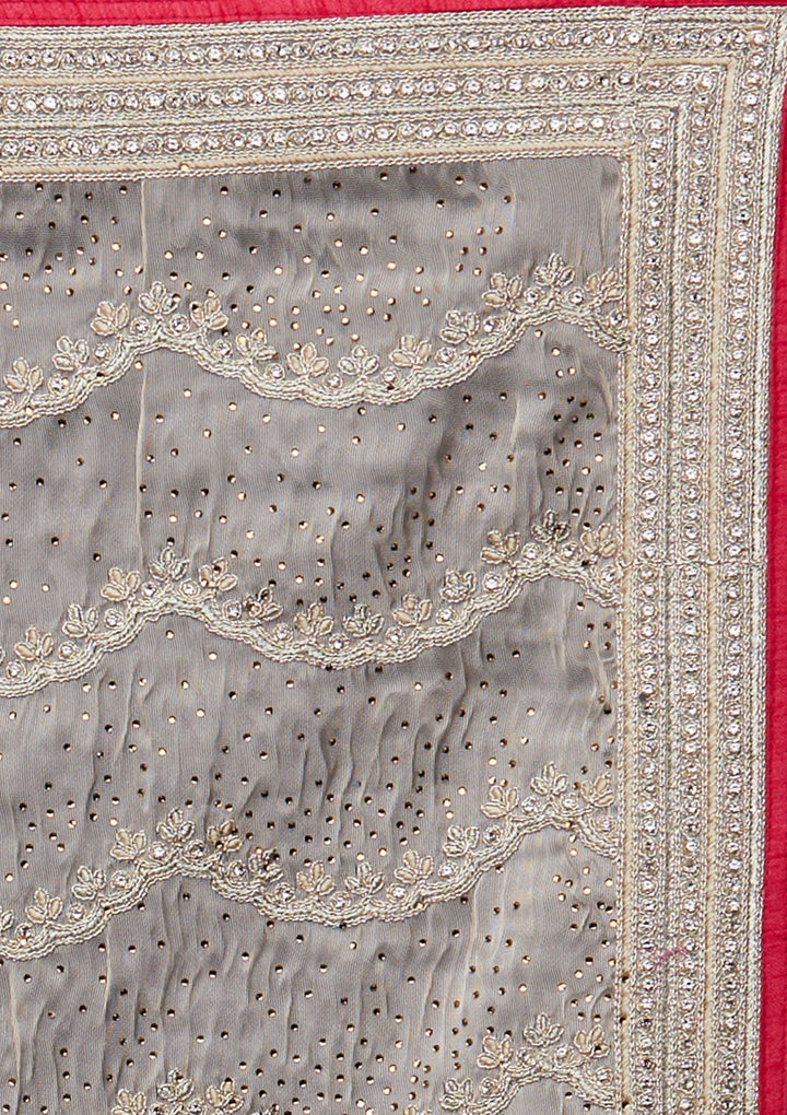 Gold Stonework Tissue Designer Saree - Koskii