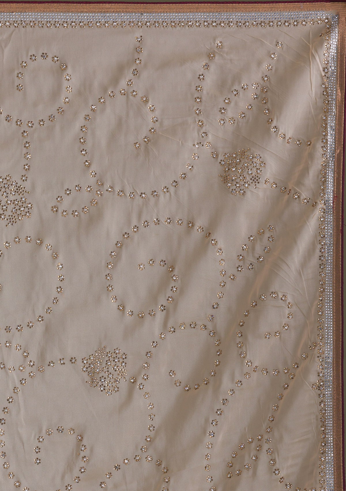 Gold Stonework Tissue Saree-Koskii