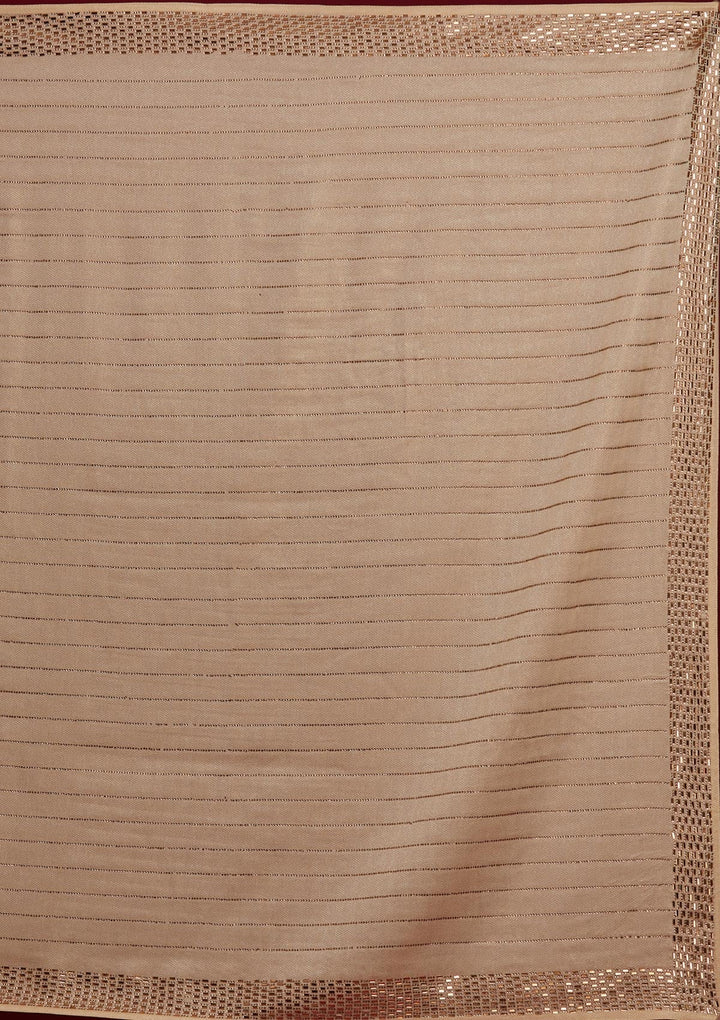 Gold Swarovski Shimmer Designer Saree - koskii