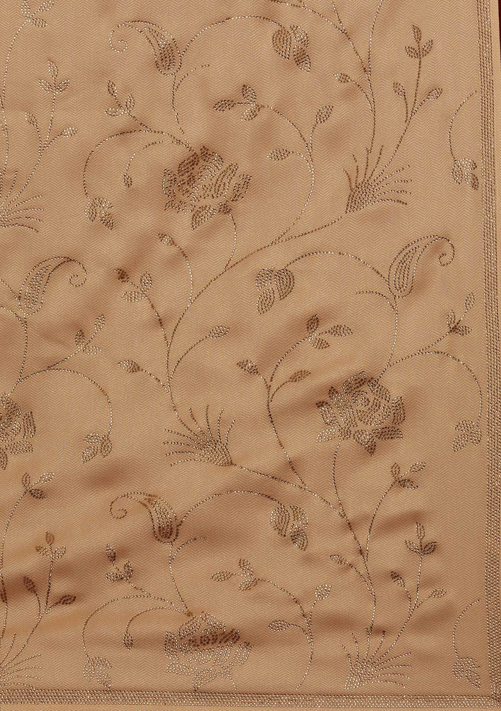 Gold Swarovski Shimmer Designer Saree - koskii