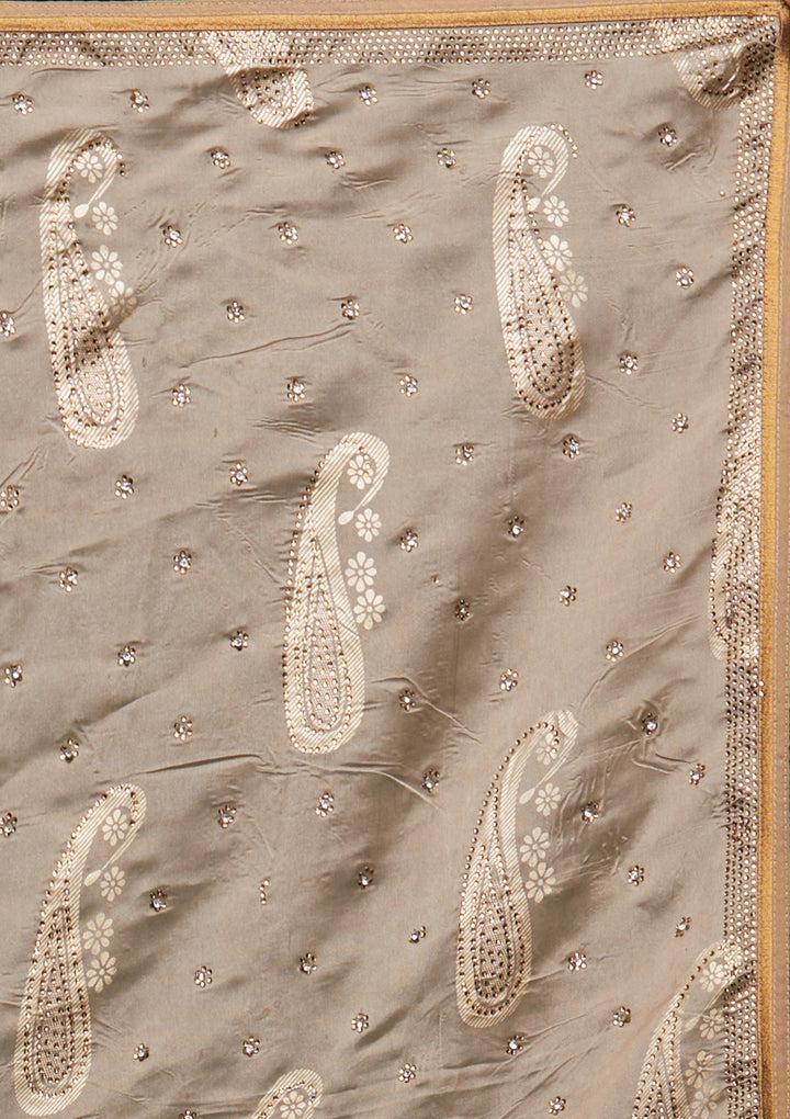 Gold Swarovski Shimmer Saree - Koskii