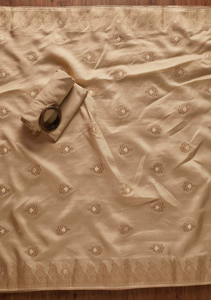 Gold Threadwork Georgette Designer Semi-Stitched Salwar Suit - koskii
