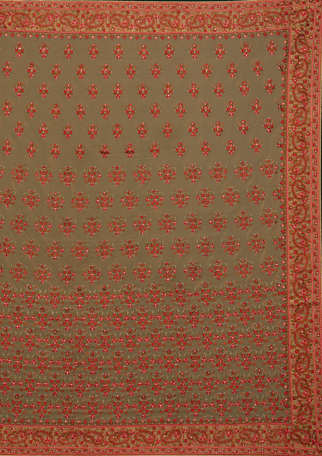 Gold Threadwork Georgette Designer Saree - Koskii