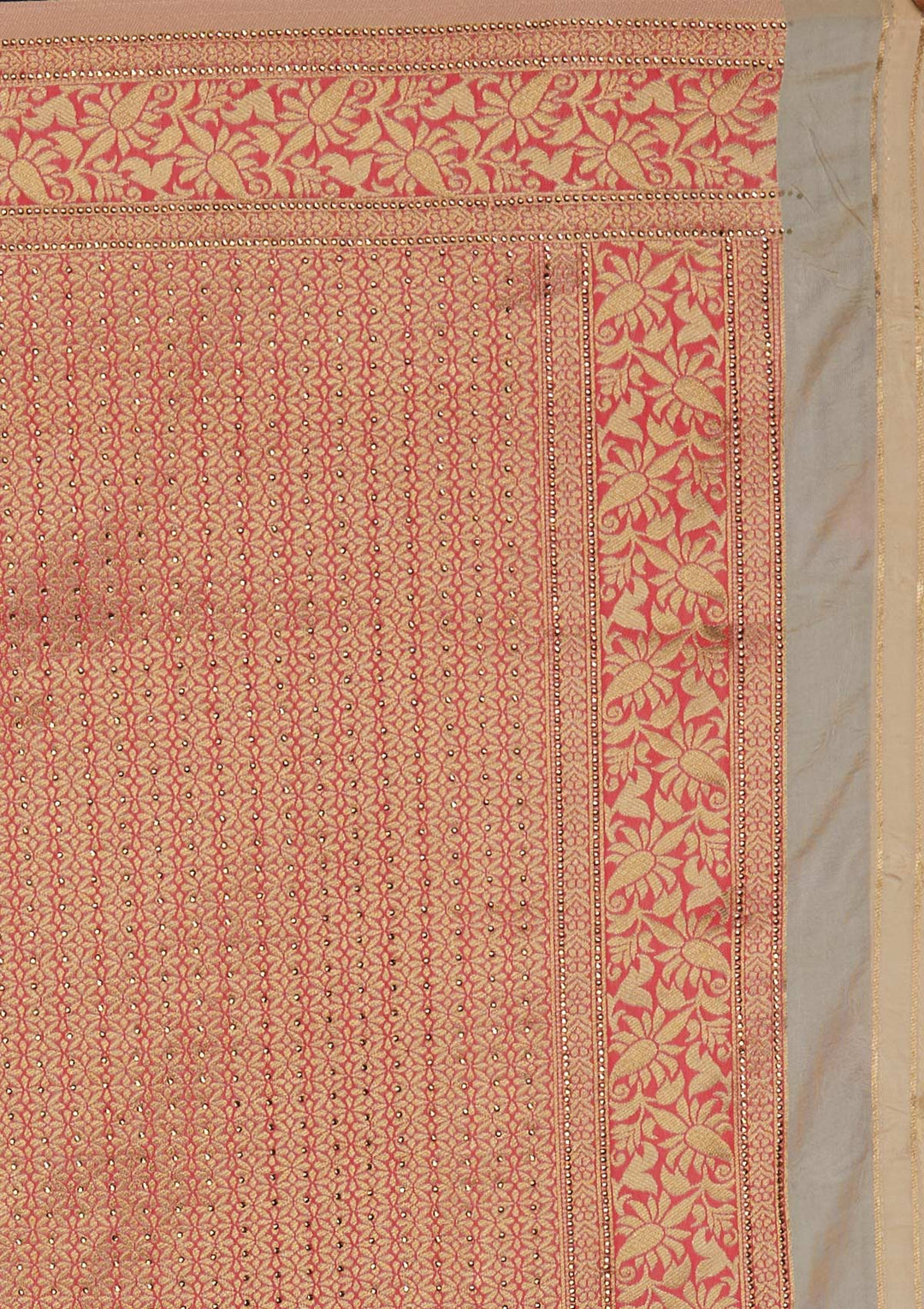 Gold Zariwork Art Silk Designer Saree - Koskii