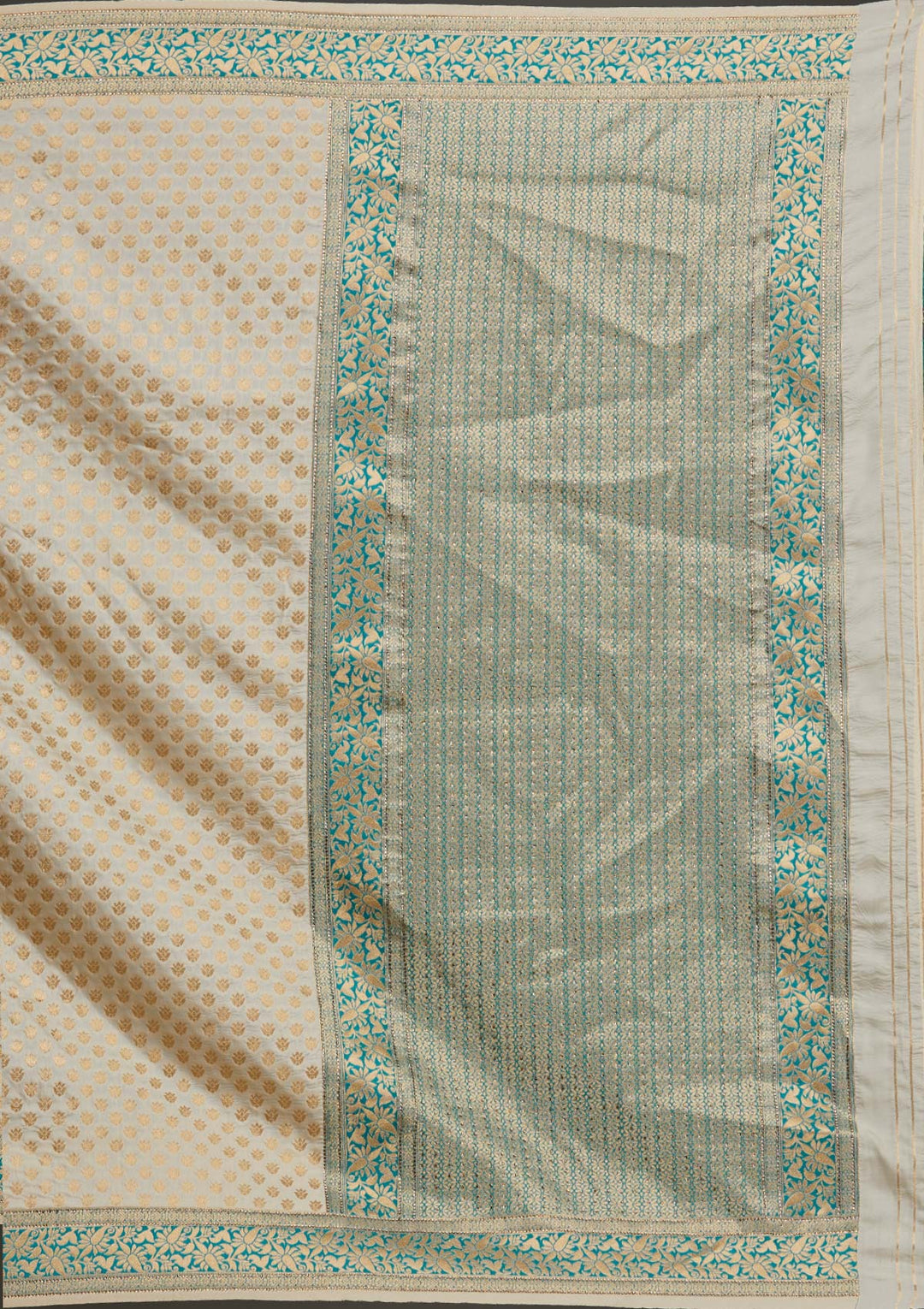 Gold Zariwork Art Silk Saree - Koskii