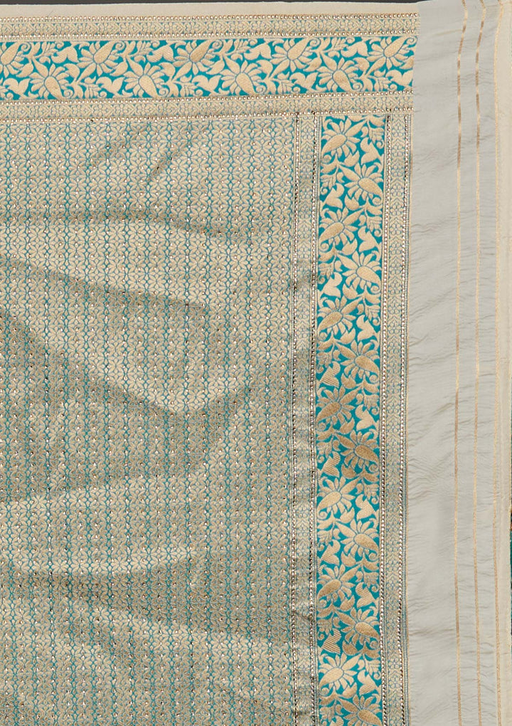 Gold Zariwork Art Silk Saree - Koskii