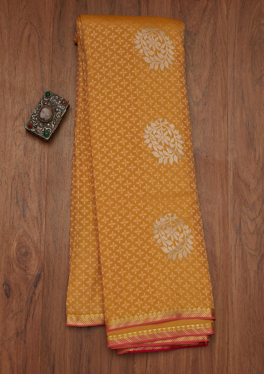 Gold Zariwork Art Silk Saree- Koskii