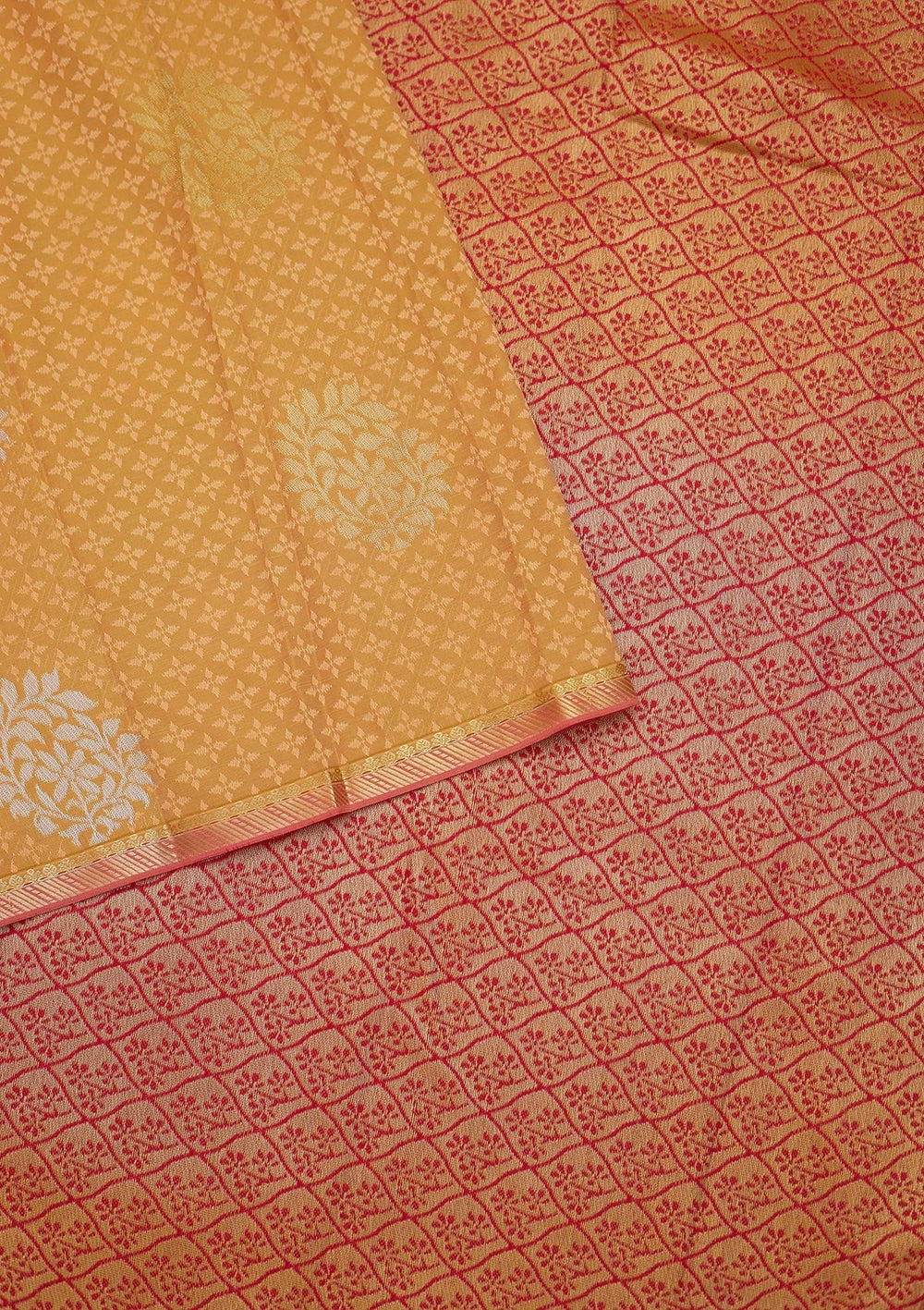 Gold Zariwork Art Silk Saree - Koskii