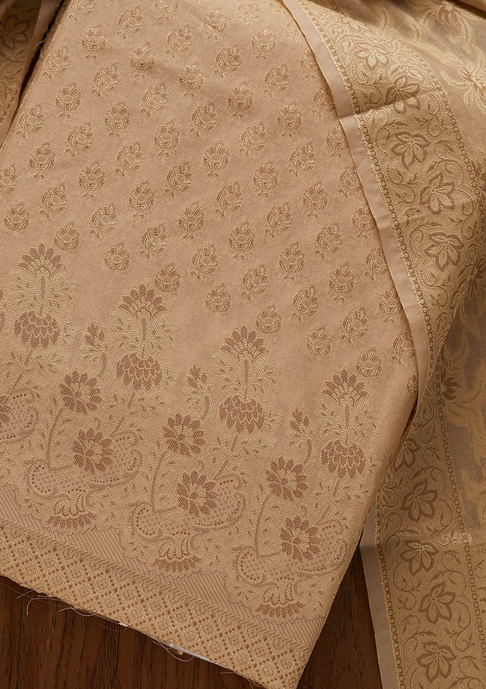 Gold Zariwork Banarasi Designer Unstitched Salwar Suit - koskii