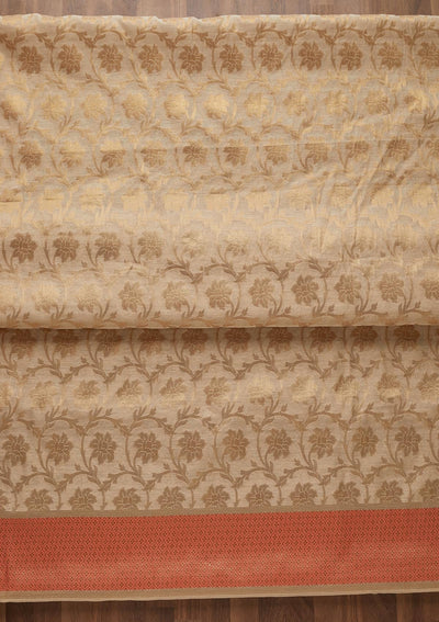 Gold Zariwork Brocade  Unstitched Salwar Suit - Koskii