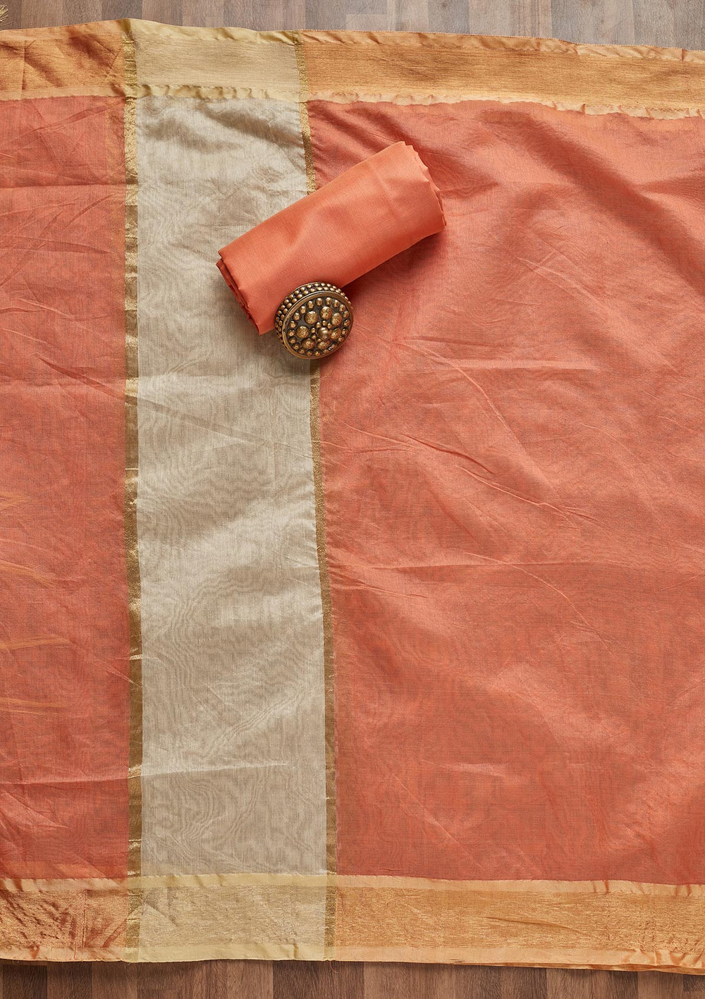 Gold Zariwork Brocade Unstitched Salwar Suit - Koskii