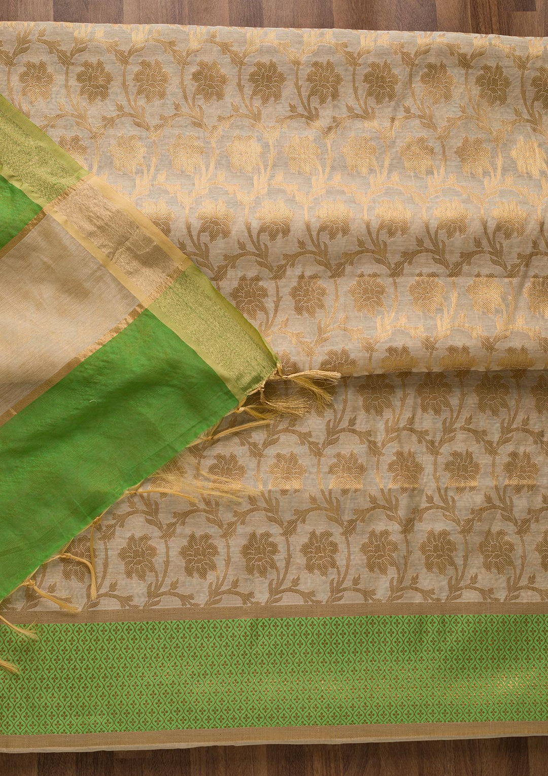 Gold Zariwork Brocade Unstitched Salwar Suit-Koskii