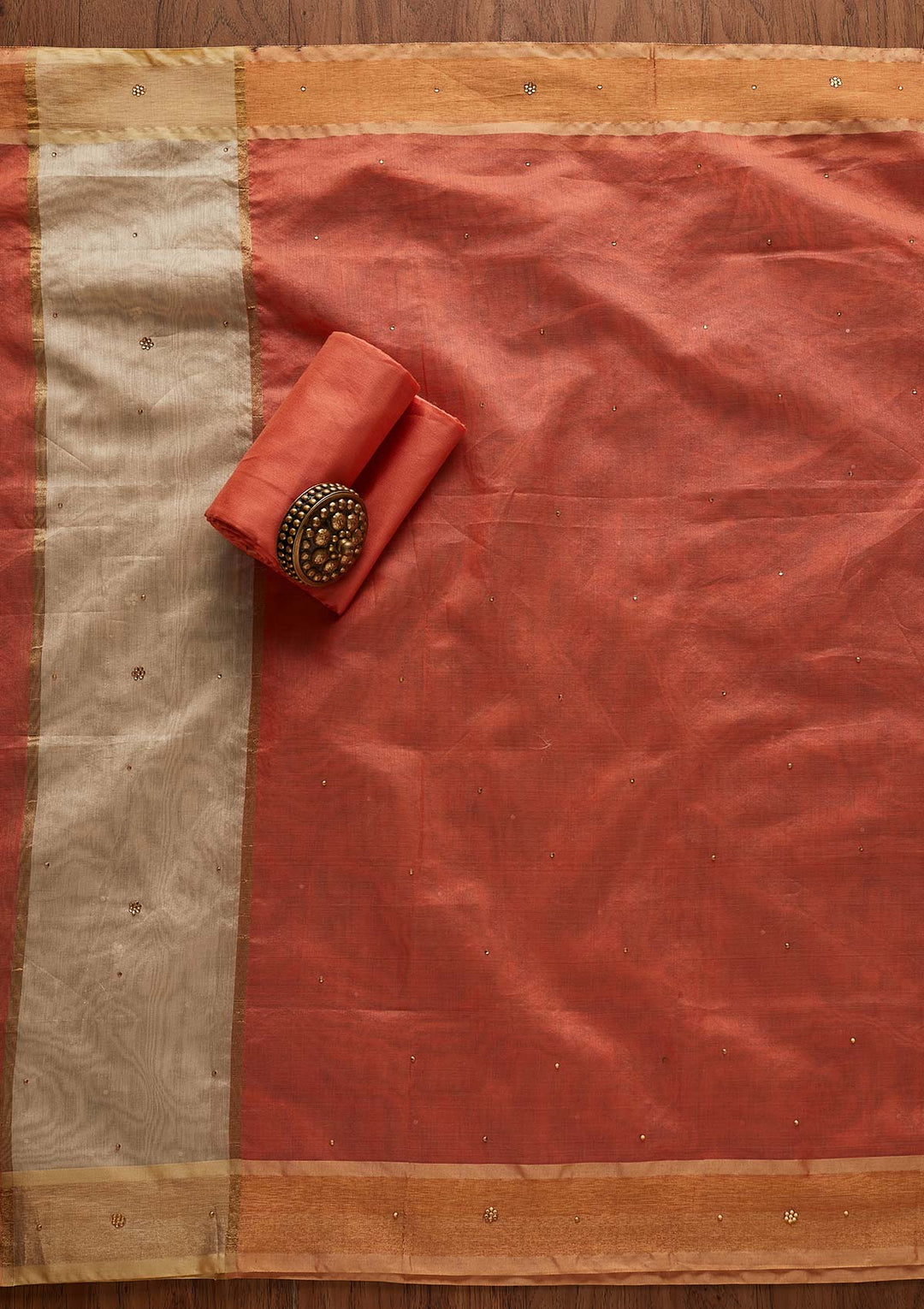 Gold Zariwork Brocade Designer Unstitched Salwar Suit - Koskii