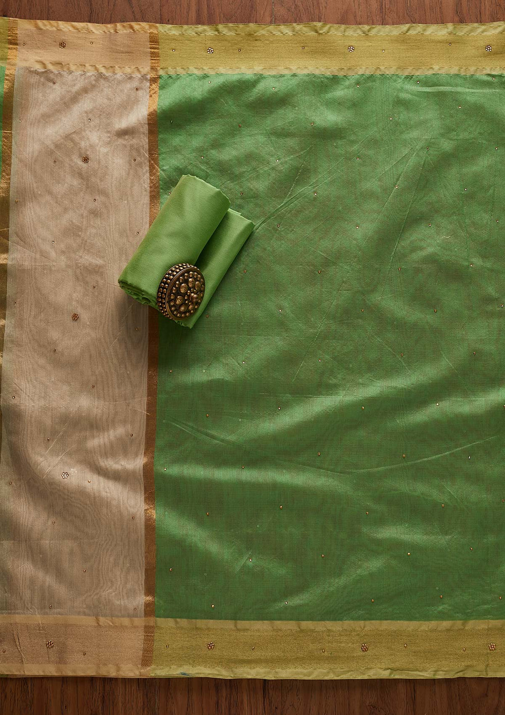 Gold Zariwork Brocade Designer Unstitched Salwar Suit - Koskii