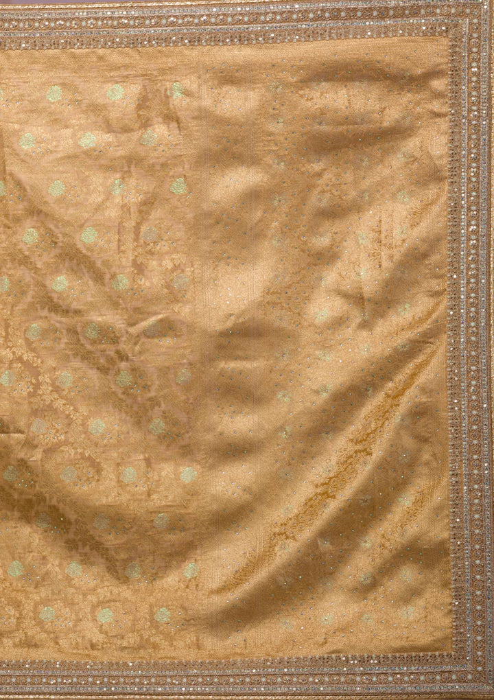 Gold Zariwork Brocade Saree-Koskii