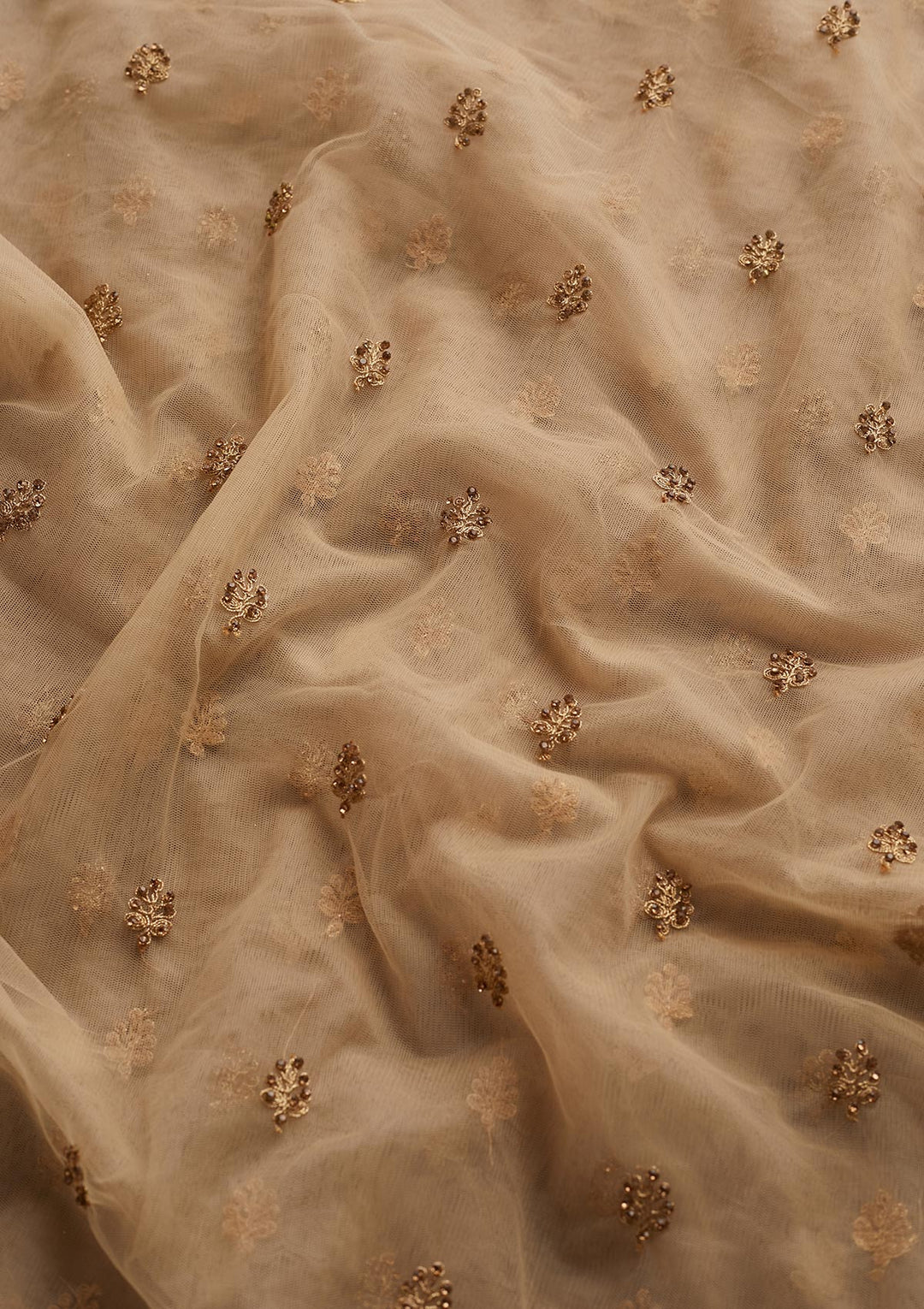 Gold Zariwork Net Designer Dupatta - Koskii
