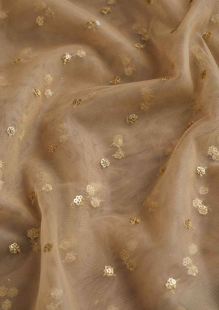 Gold Zariwork Net Readymade Dupatta-Koskii
