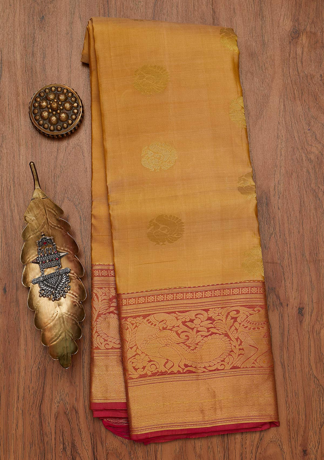 Gold Zariwork Pure Silk Designer Saree - koskii