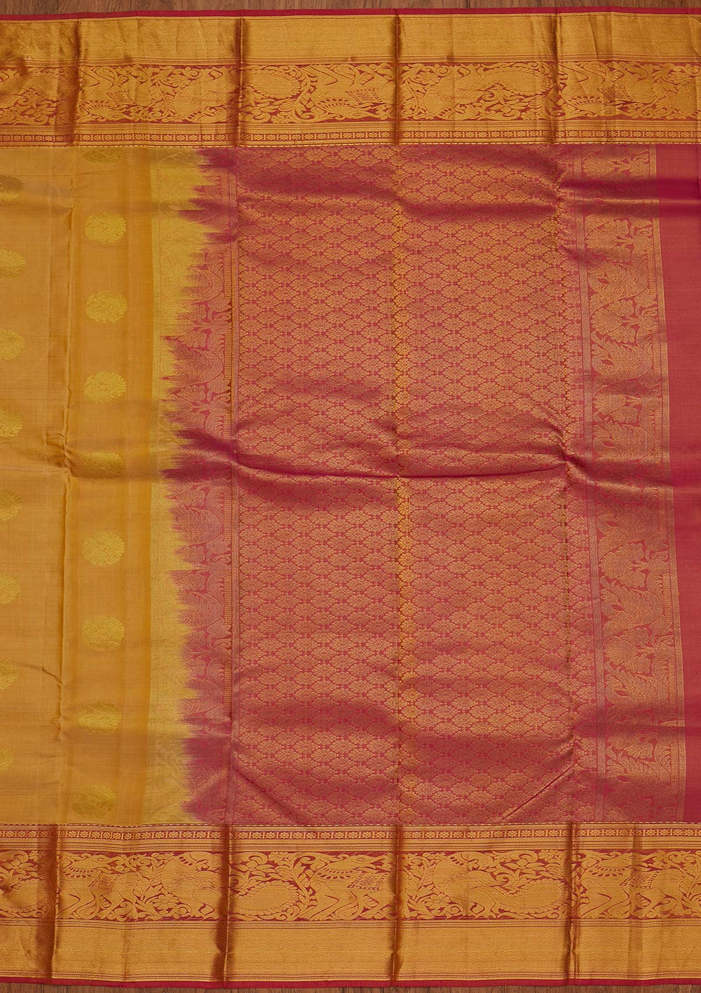 Gold Zariwork Pure Silk Designer Saree - koskii
