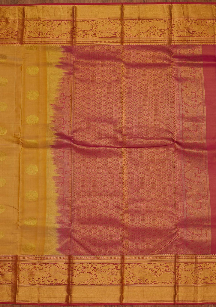 Gold Zariwork Pure Silk Designer Saree - koskii