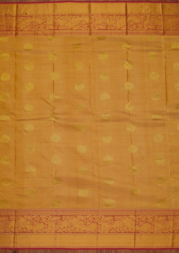 Gold Zariwork Pure Silk Designer Saree - koskii