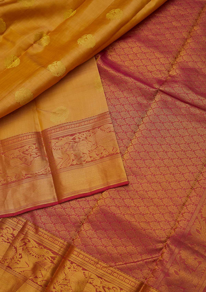 Gold Zariwork Pure Silk Designer Saree - koskii