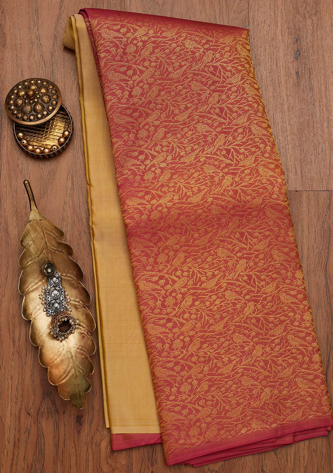 Gold Zariwork Pure Silk Designer Saree - koskii