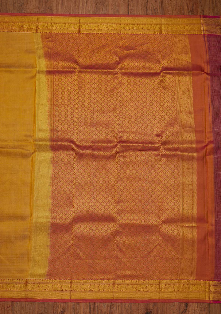 Gold Zariwork Pure Silk Designer Saree - koskii