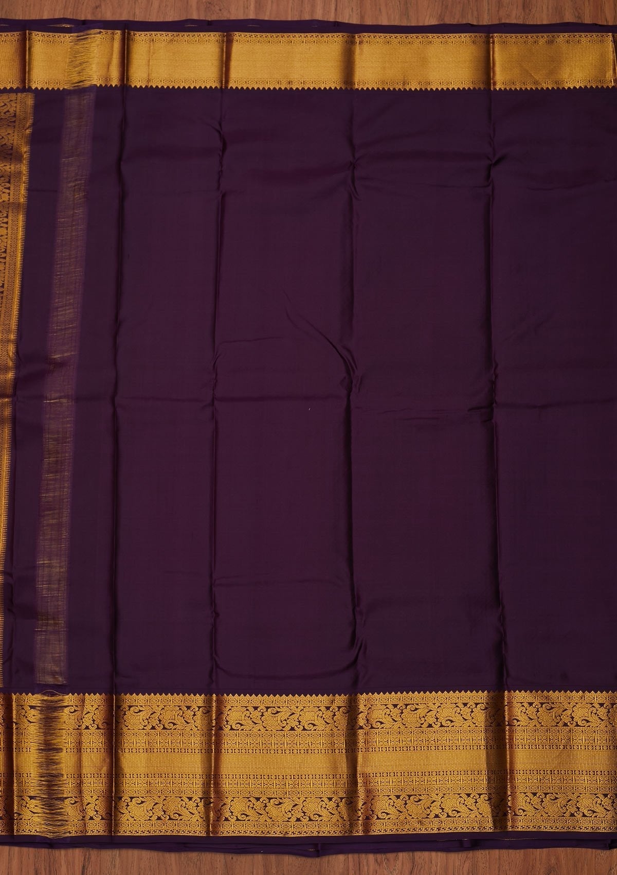 Gold Zariwork Pure Silk Designer Unstitched Saree - Koskii