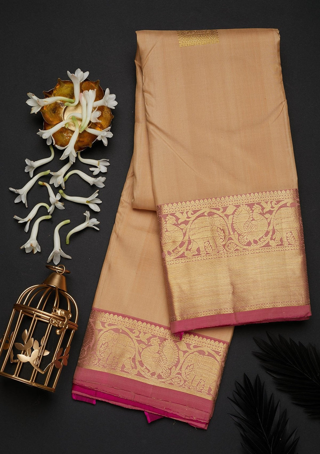Gold Zariwork Pure Silk Designer Saree - Koskii