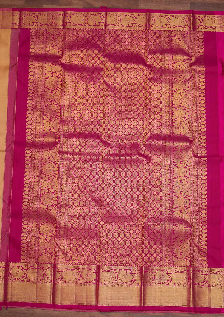 Gold Zariwork Pure Silk Designer Saree - Koskii
