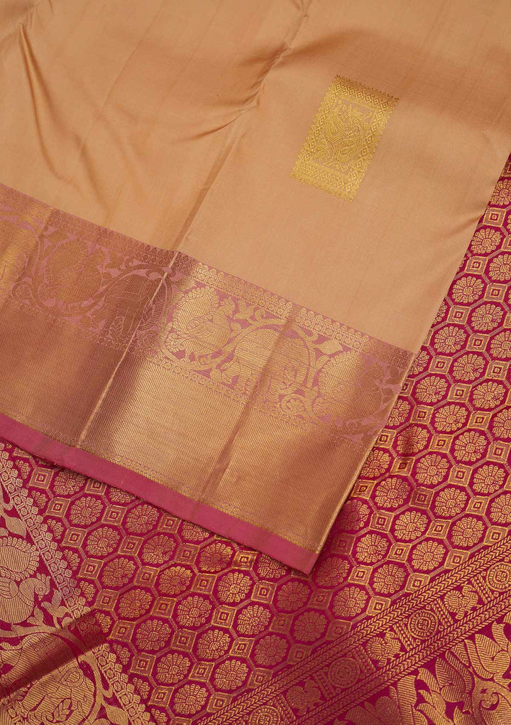 Gold Zariwork Pure Silk Designer Saree - Koskii