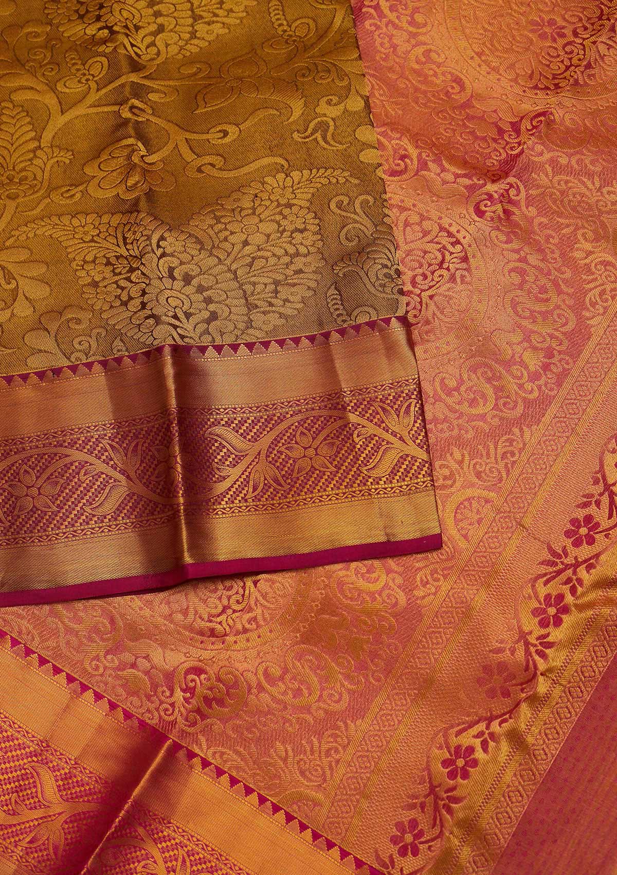 Gold Zariwork Pure Silk Designer Saree - Koskii