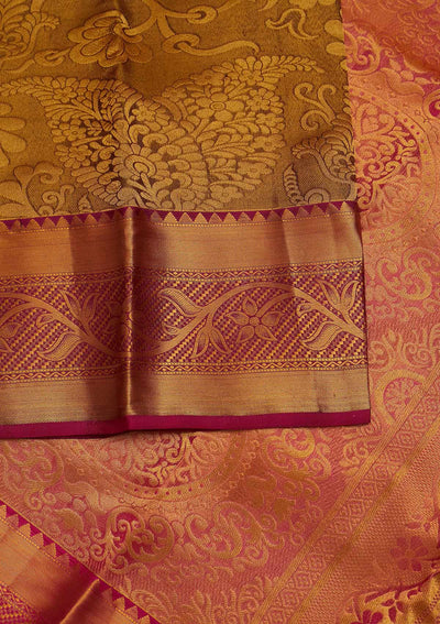 Gold Zariwork Pure Silk Designer Saree - Koskii