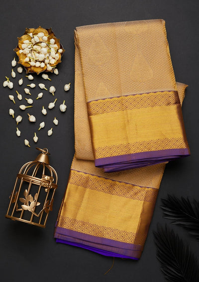 Gold Zariwork Pure Silk Designer Saree - Koskii