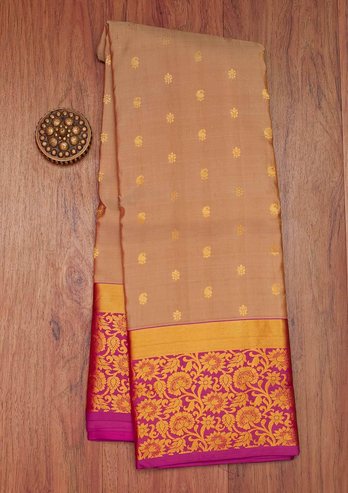 Gold Zariwork Pure Silk Saree- Koskii