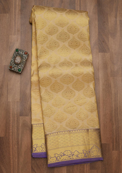 Gold Zariwork Pure Silk Saree-Koskii