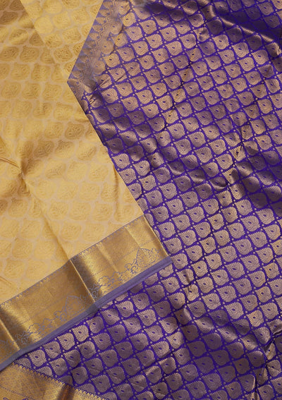 Gold Zariwork Pure Silk Saree-Koskii