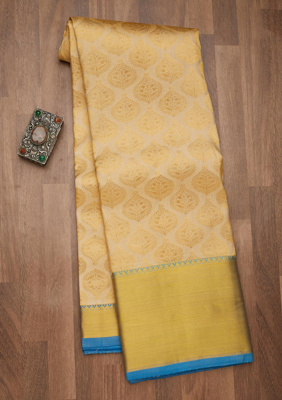 Gold Zariwork Pure Silk Saree-Koskii