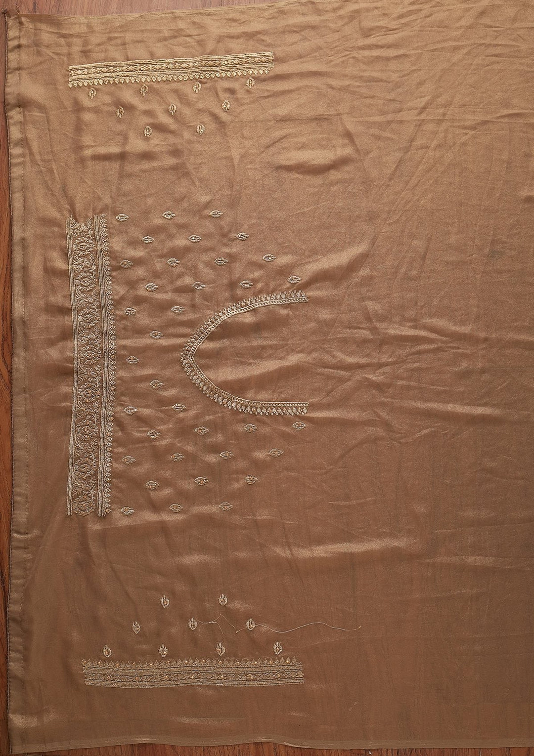 Gold Zariwork Shimmer Designer Saree - koskii