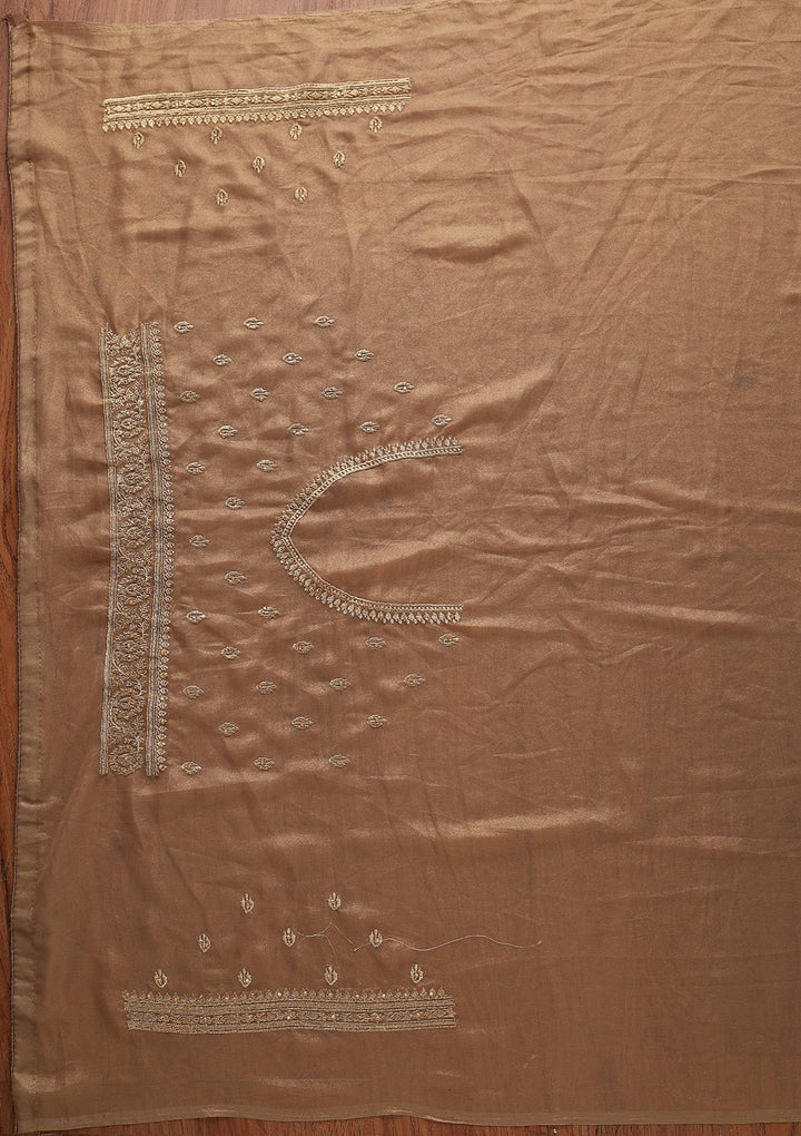 Gold Zariwork Shimmer Designer Saree - koskii