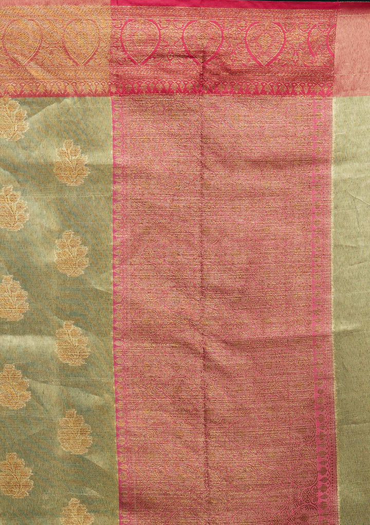 Gold Zariwork Tissue Saree - Koskii